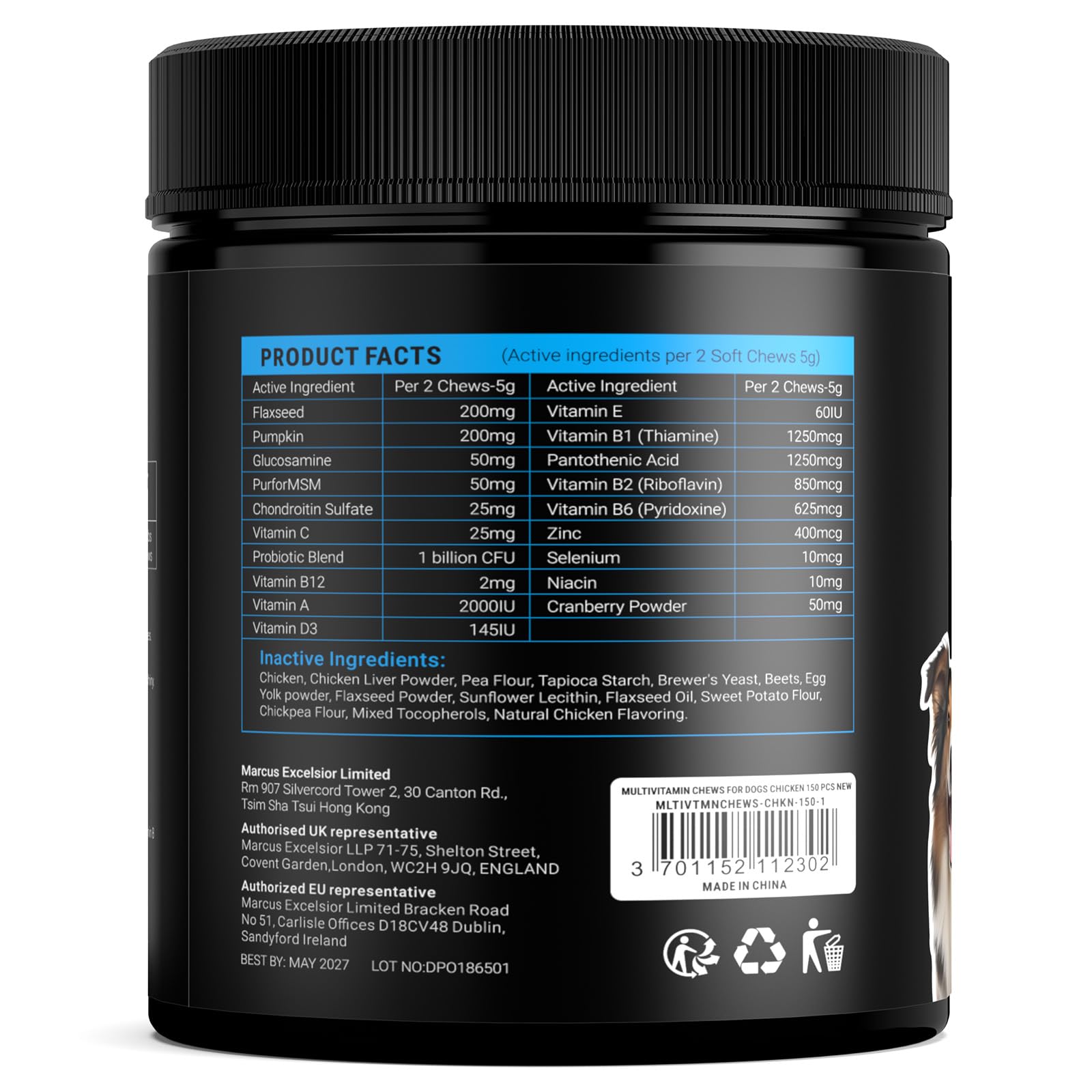OKKÖBI packaging label highlights 20-in-1 multivitamins and benefits.