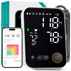 Oklar blood pressure monitor with Bluetooth setup for seamless phone syncing