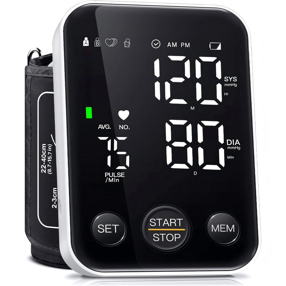 Oklar blood pressure monitor front display for quick at-home readings.