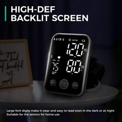 Oklar blood pressure monitor two-user memory stores 120 readings per user for tracking.