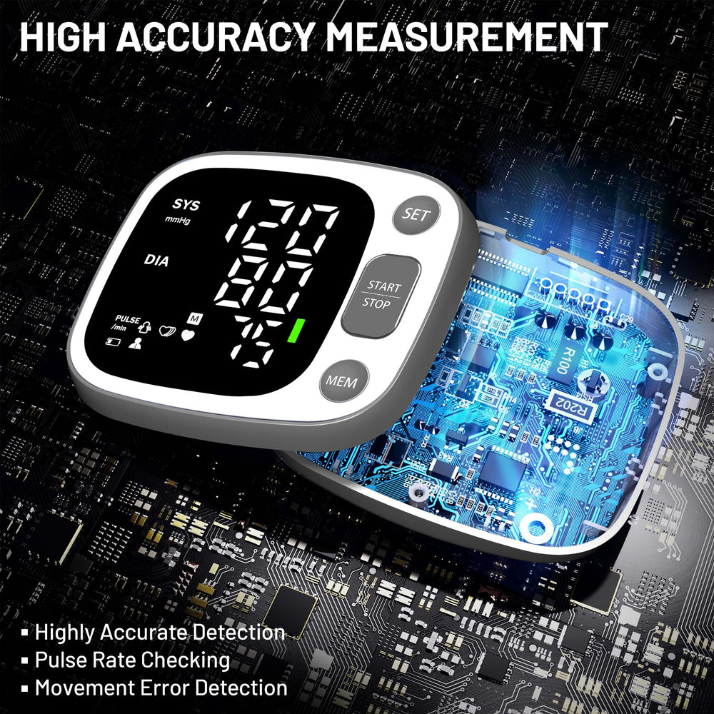 Oklar wrist BP monitor with voice broadcast for accessible readings.