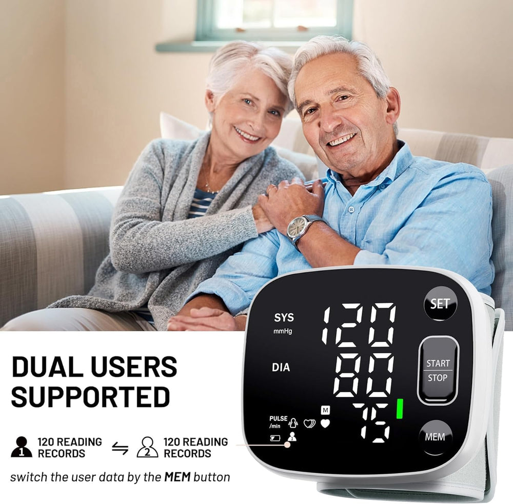 Oklar BP monitor stores 240 readings for two users for trend tracking
