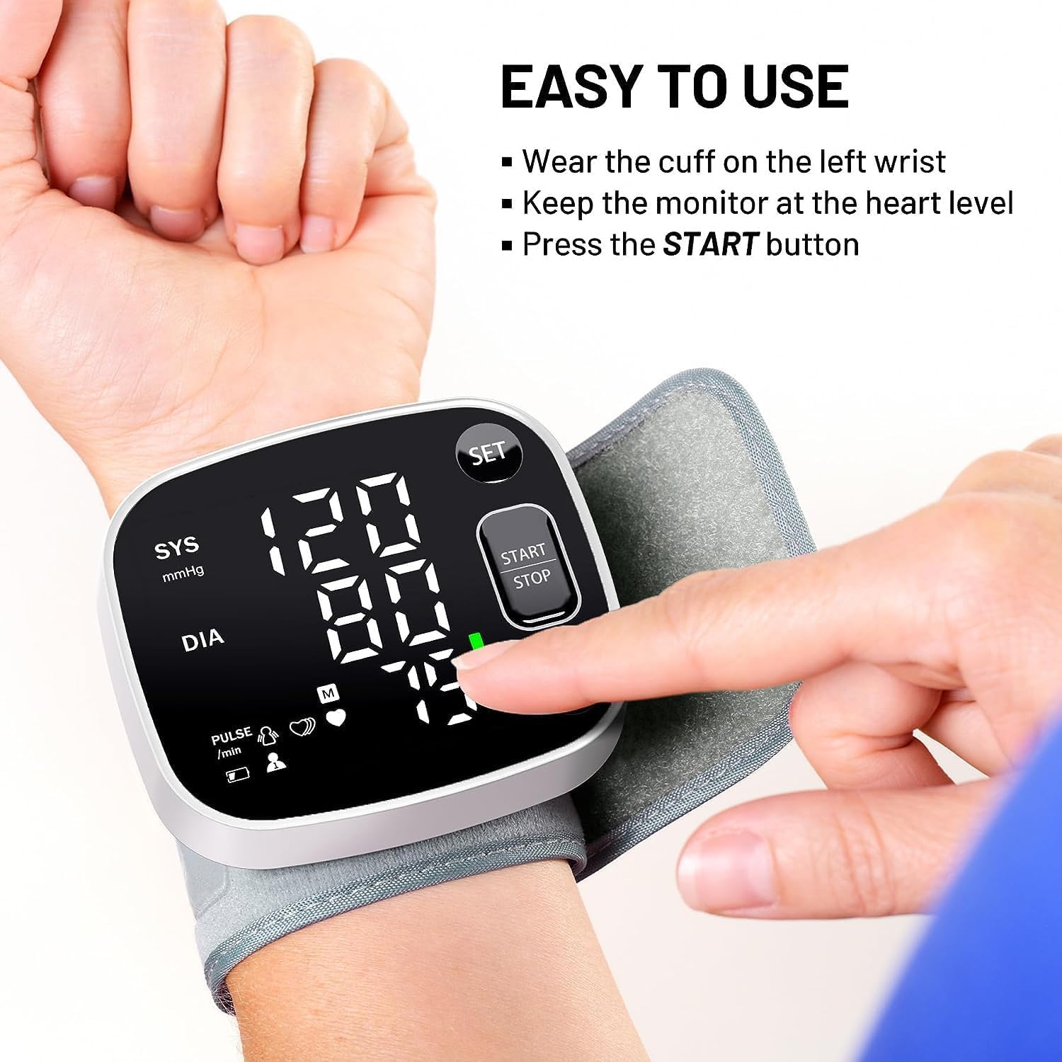Oklar BP monitor with Type-C charging for convenient recharging