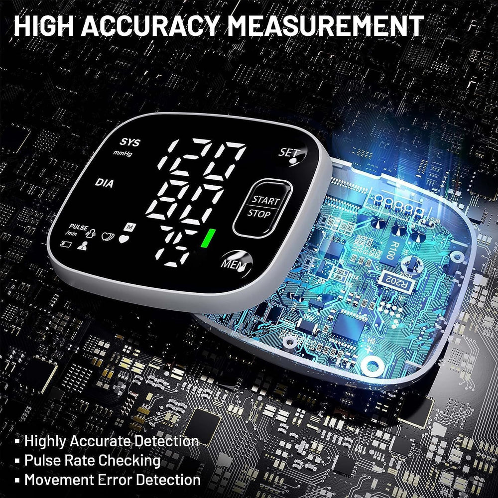 Oklar blood pressure monitor voice broadcast guides readings hands-free