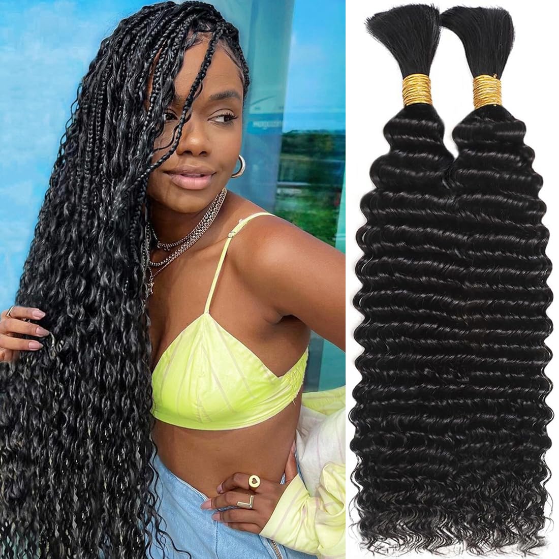 OKVOKV boho braiding hair 110g two bundles for versatile 20inch braids