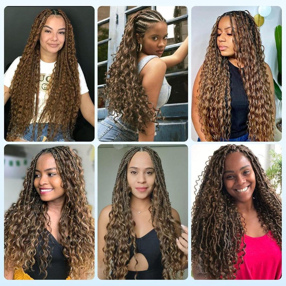 OKVOKV braiding hair 4 20in warm tone with durable waves
