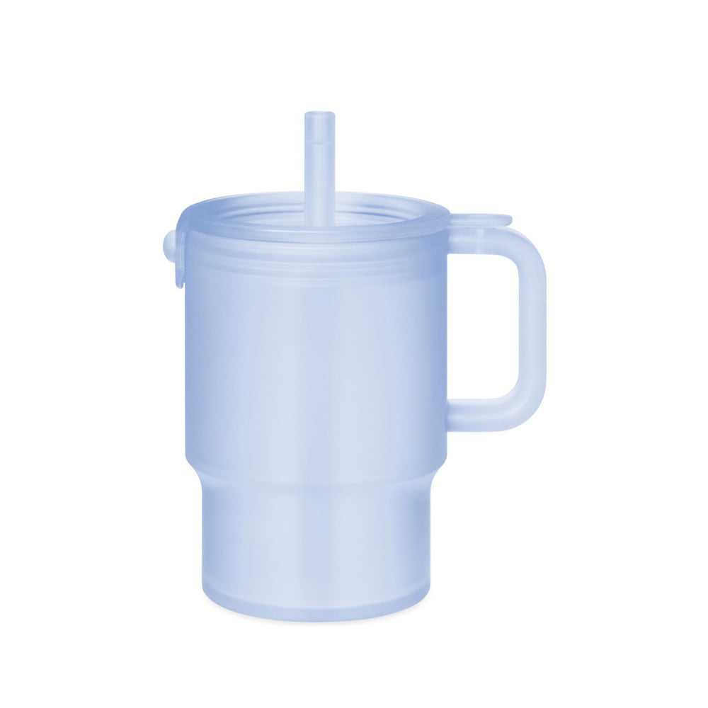 Olababy Clear Sense 11oz blueberry tumbler front view for easy beverage monitoring