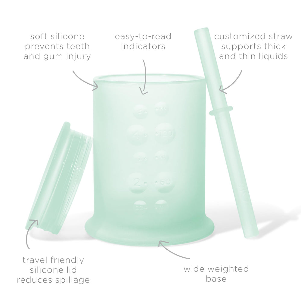 Olababy see-through silicone indicator cup shows liquid level clearly