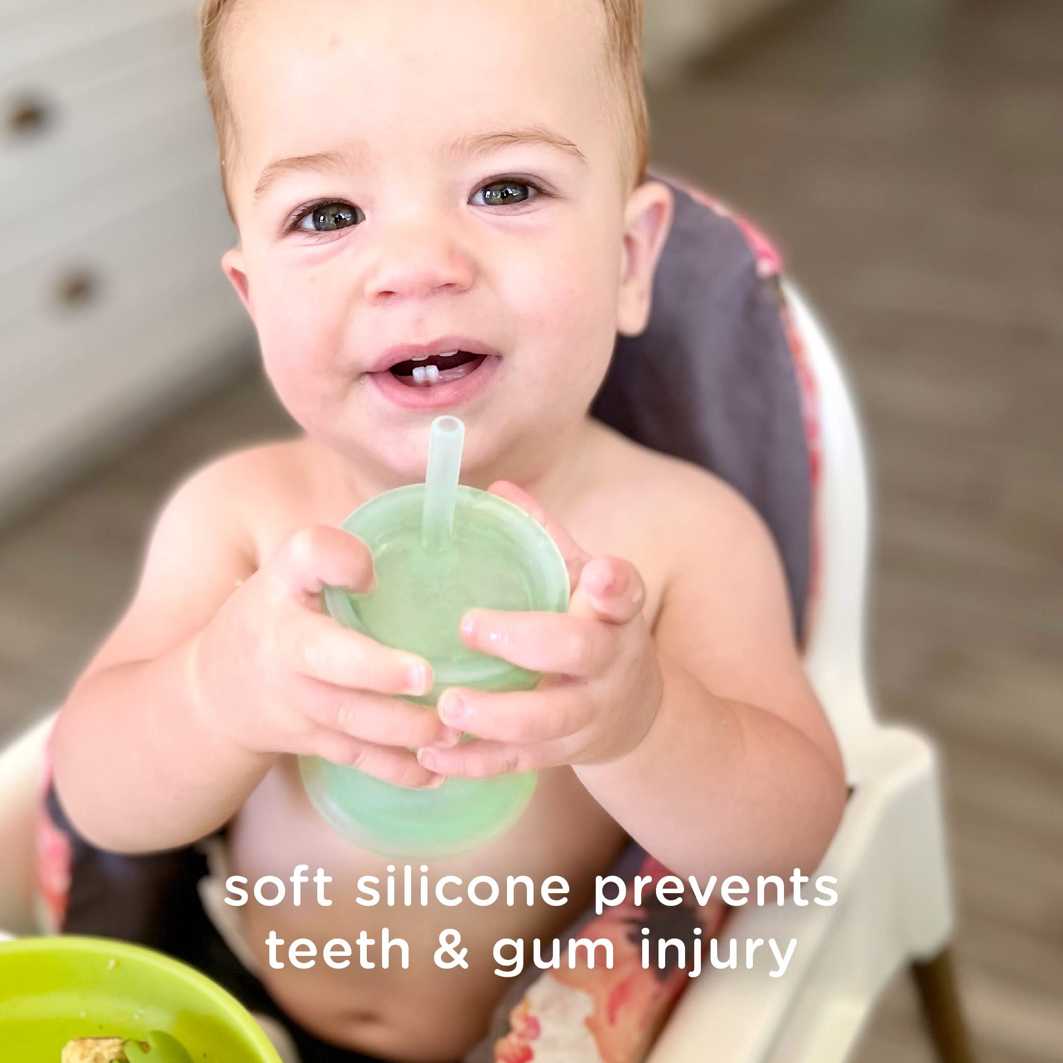 Olababy straw lid assembly enables both sip and open drinking experiences.