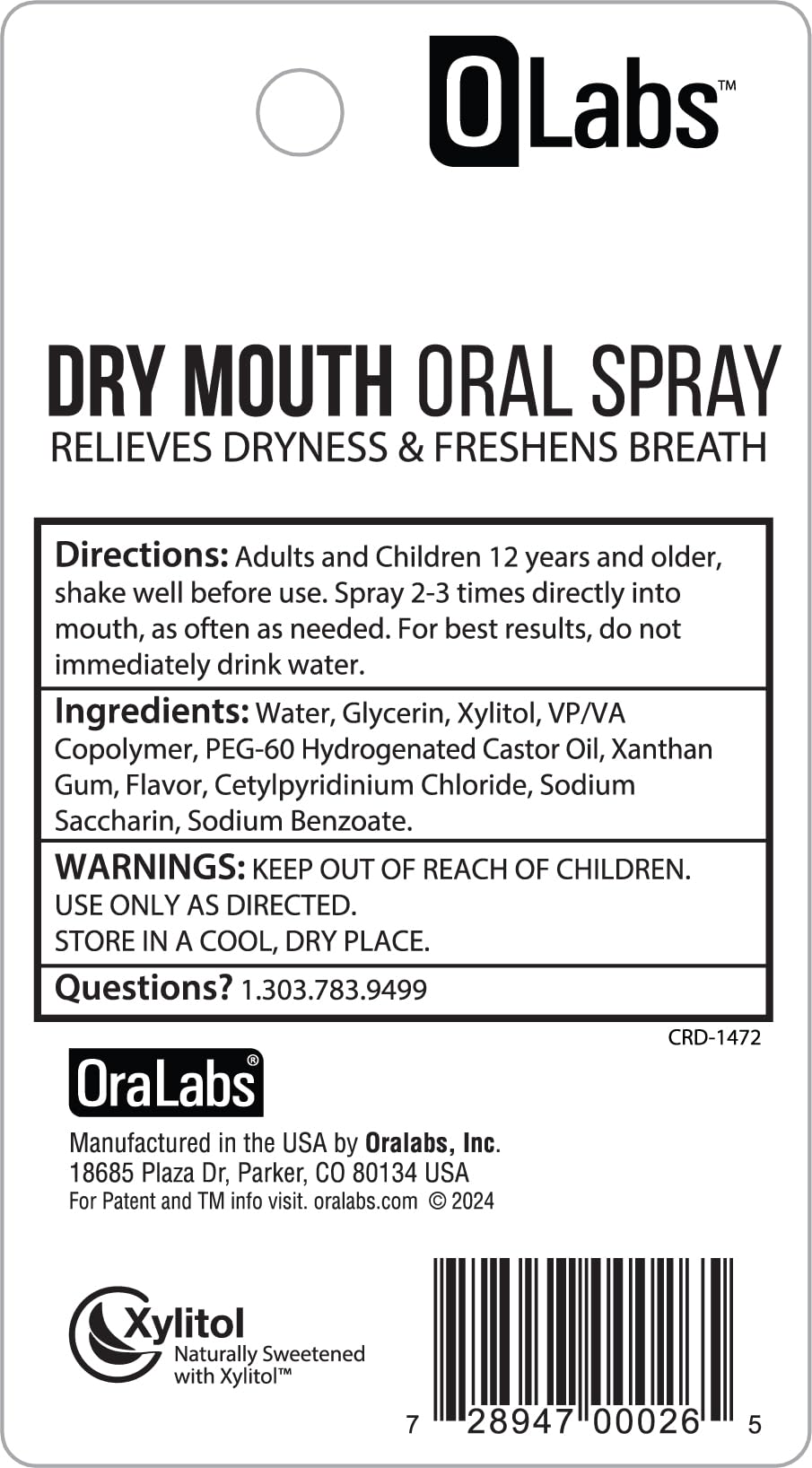 Olabs Dry Mouth Spray travel packaging for pocket-friendly freshness