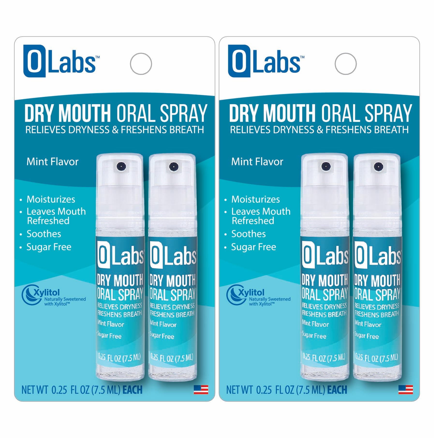 Olabs Dry Mouth Spray two-pack front view for portable relief