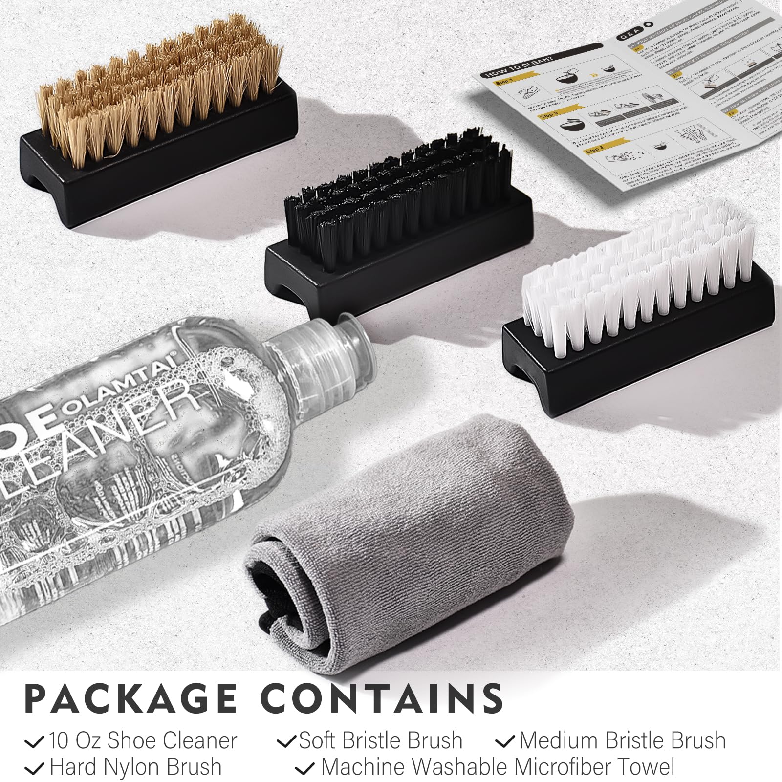 OLAMTAI medium-bristle brush targets midsoles and stubborn stains