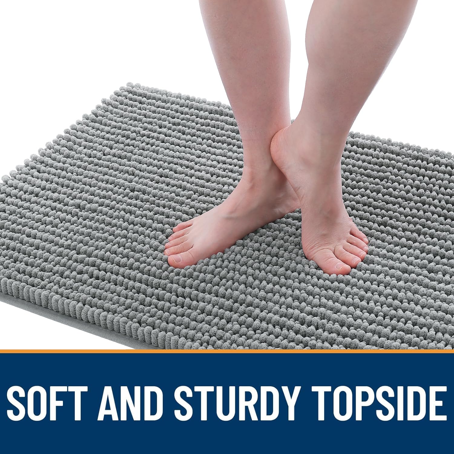 OLANLY absorbent chenille pile traps mud and dirt from paws effectively.