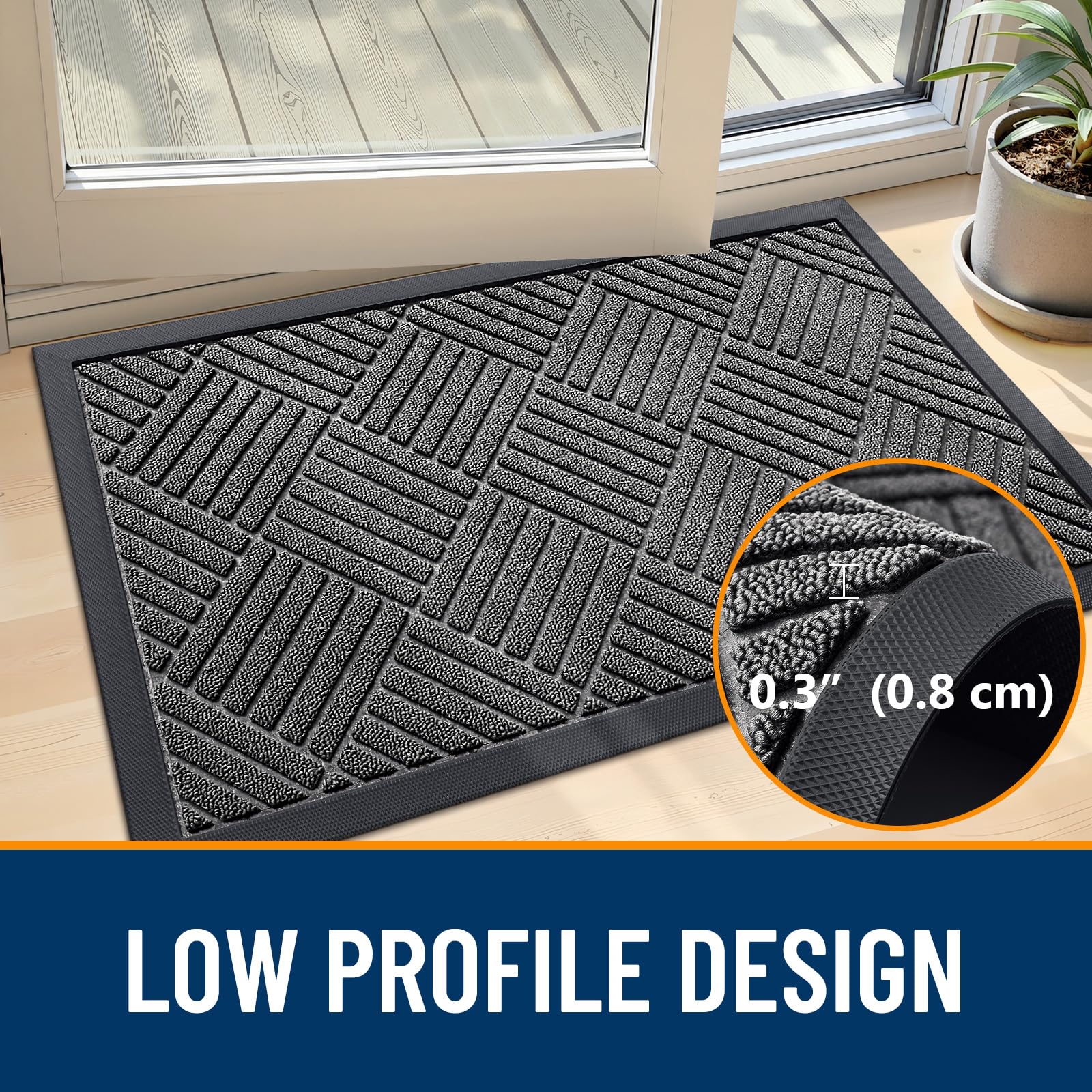 OLANLY all-weather mat performs indoors or outdoors through seasons.