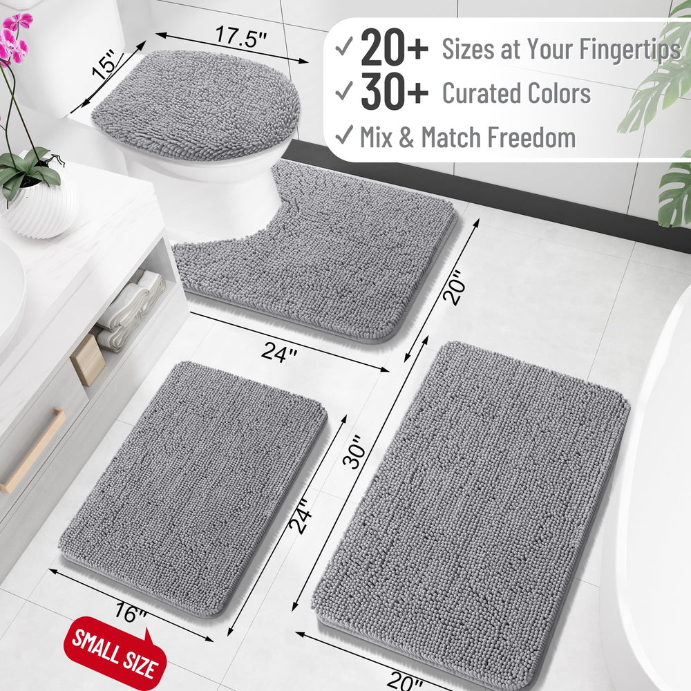 OLANLY bathroom mat with non-slip backing helps stabilize steps