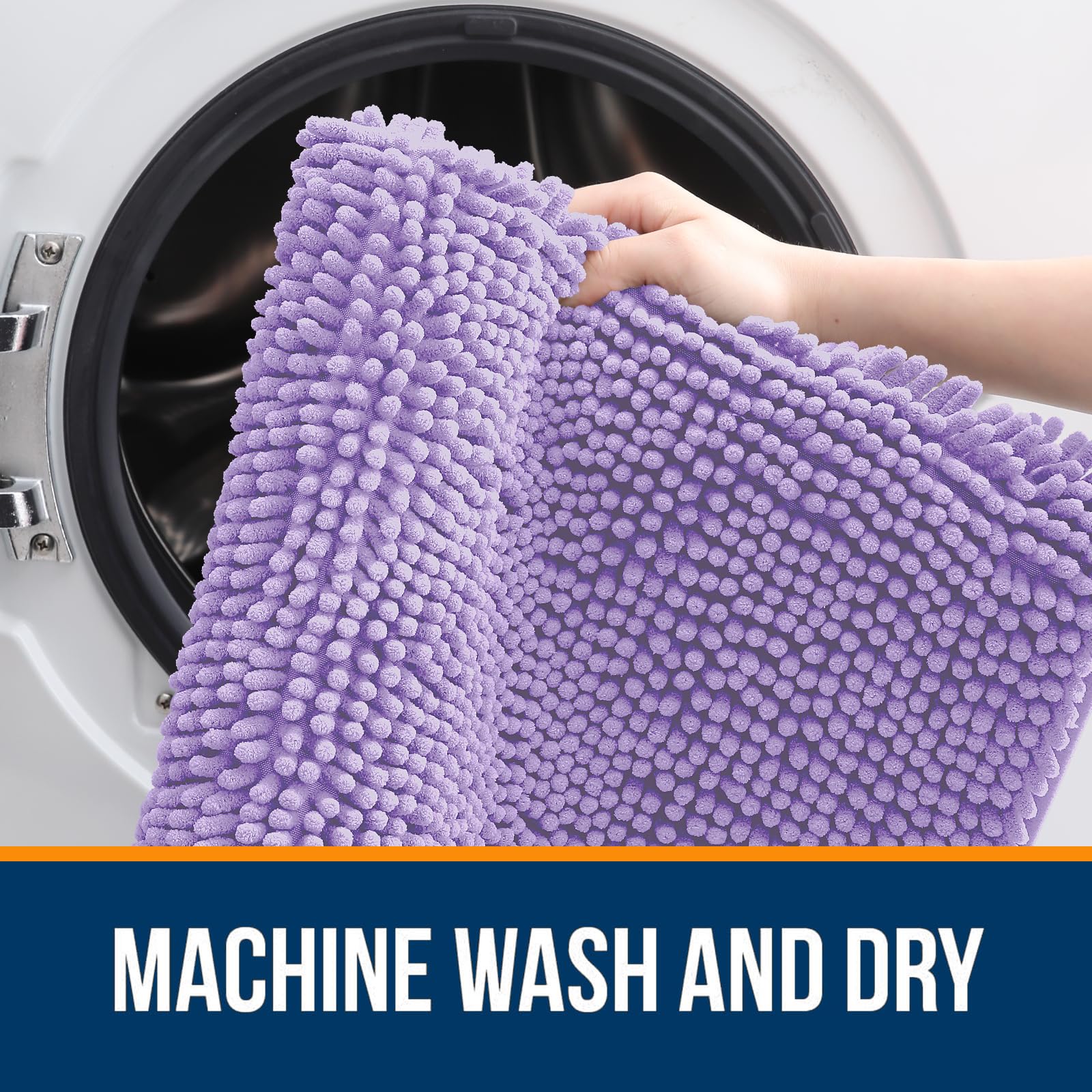 OLANLY bath rug-machine-washable for easy care