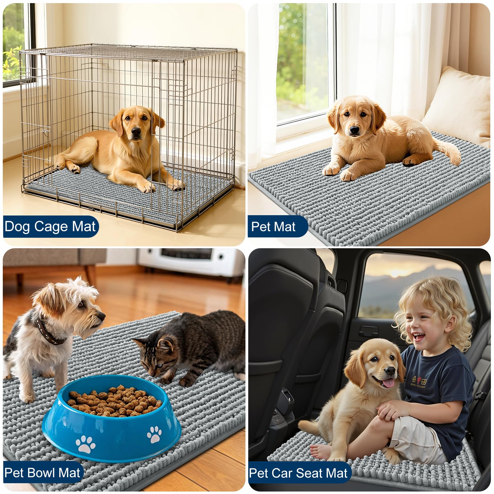 OLANLY entryway dog mat suits busy homes and pet crates.