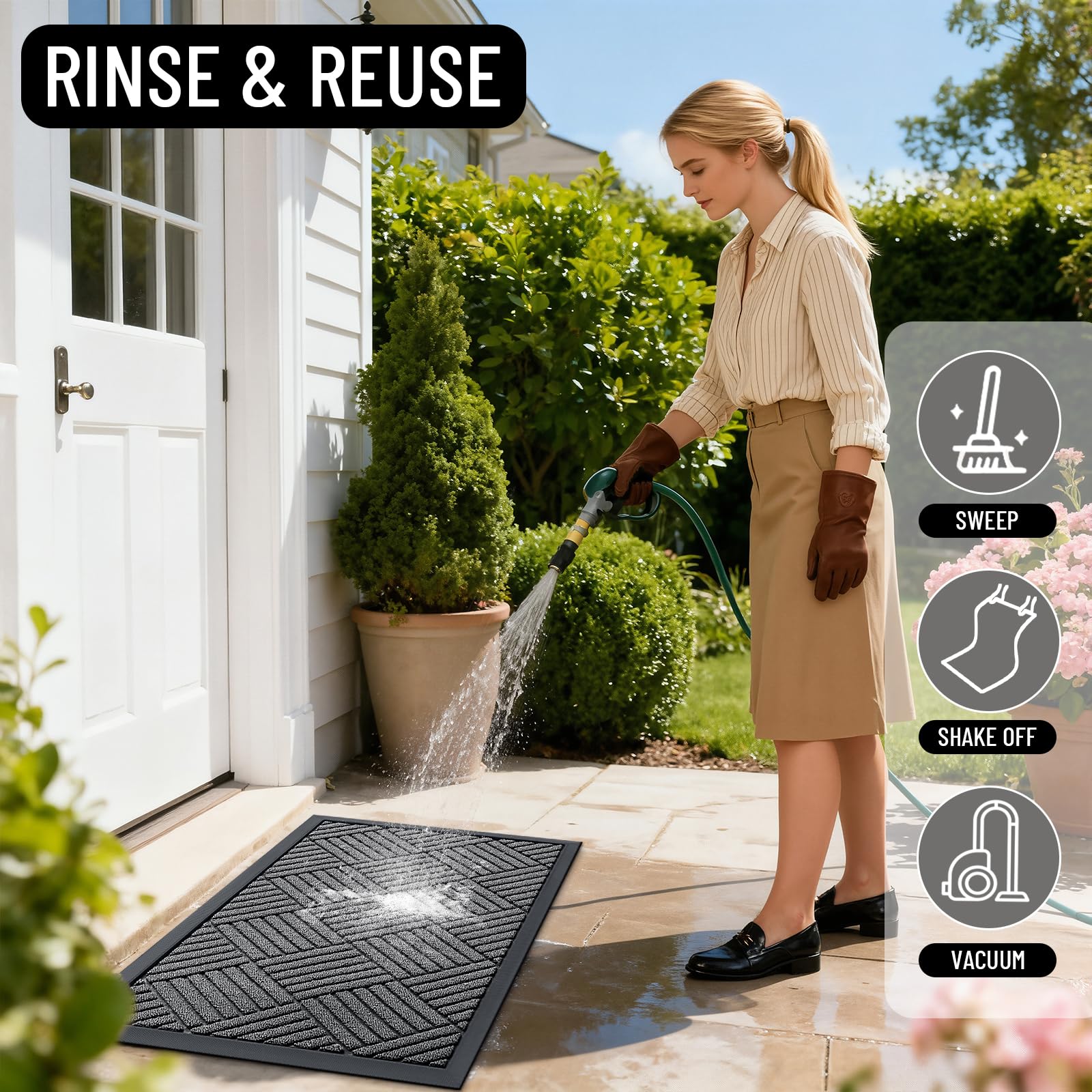 OLANLY fade- and stain-resistant surface stays clean and presentable.