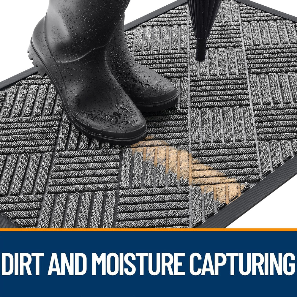 OLANLY low-profile doormat fits under doors for a discreet, snag-free entry.