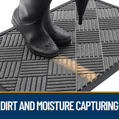 OLANLY low-profile doormat fits under doors for a discreet, snag-free entry.