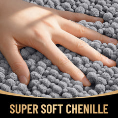 OLANLY soft chenille bath rug absorbs moisture quickly for dry floors.