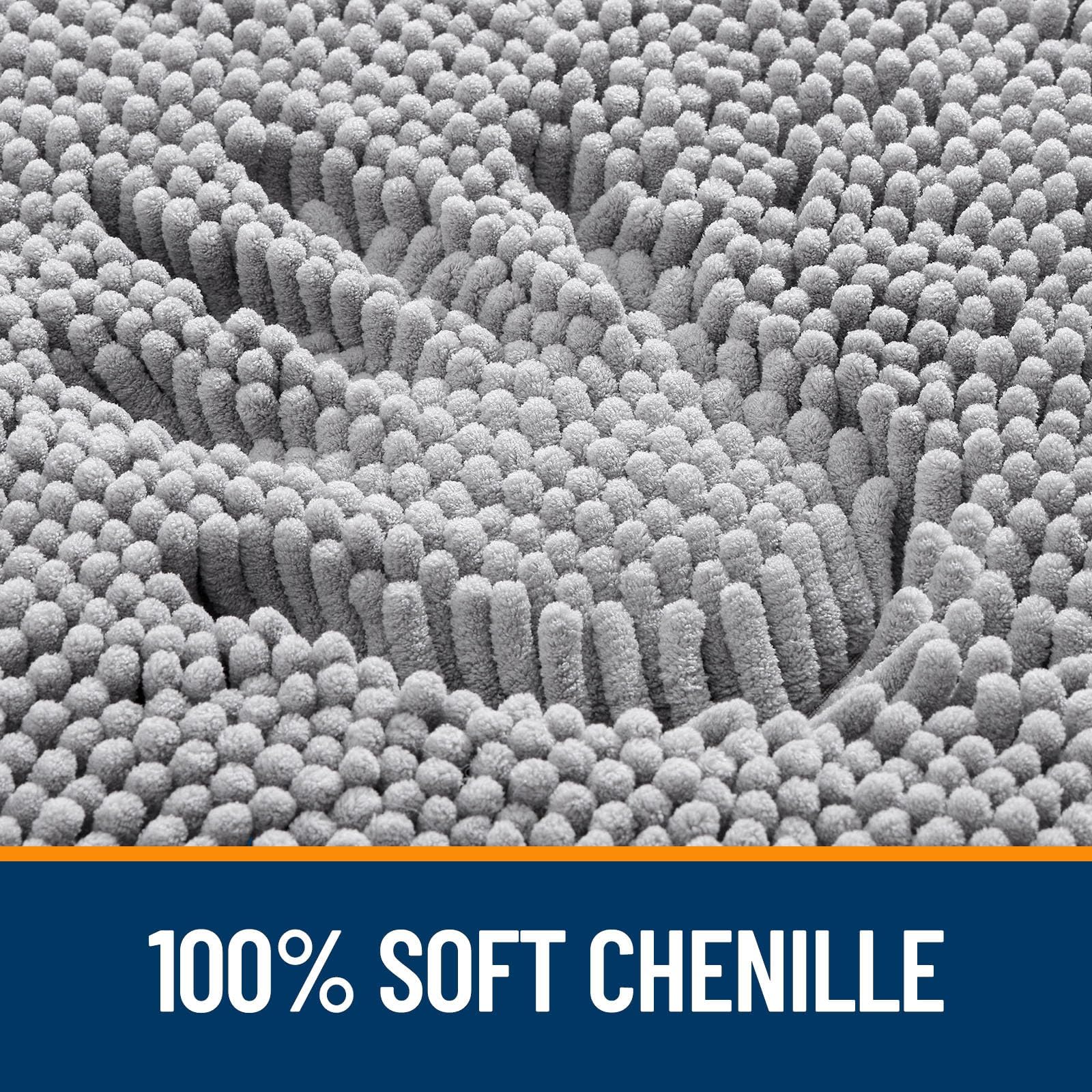 OLANLY absorbent chenille rug dries feet quickly after shower