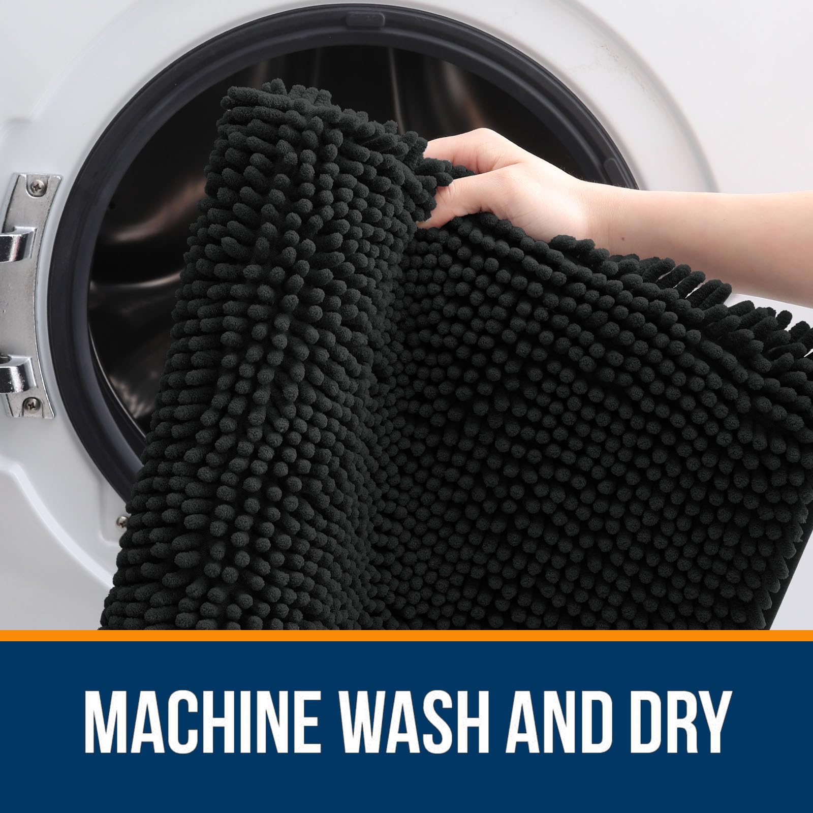 OLANLY toilet rug is machine washable for easy care