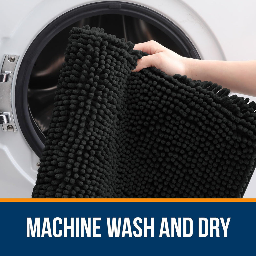 OLANLY toilet rug is machine washable for easy care