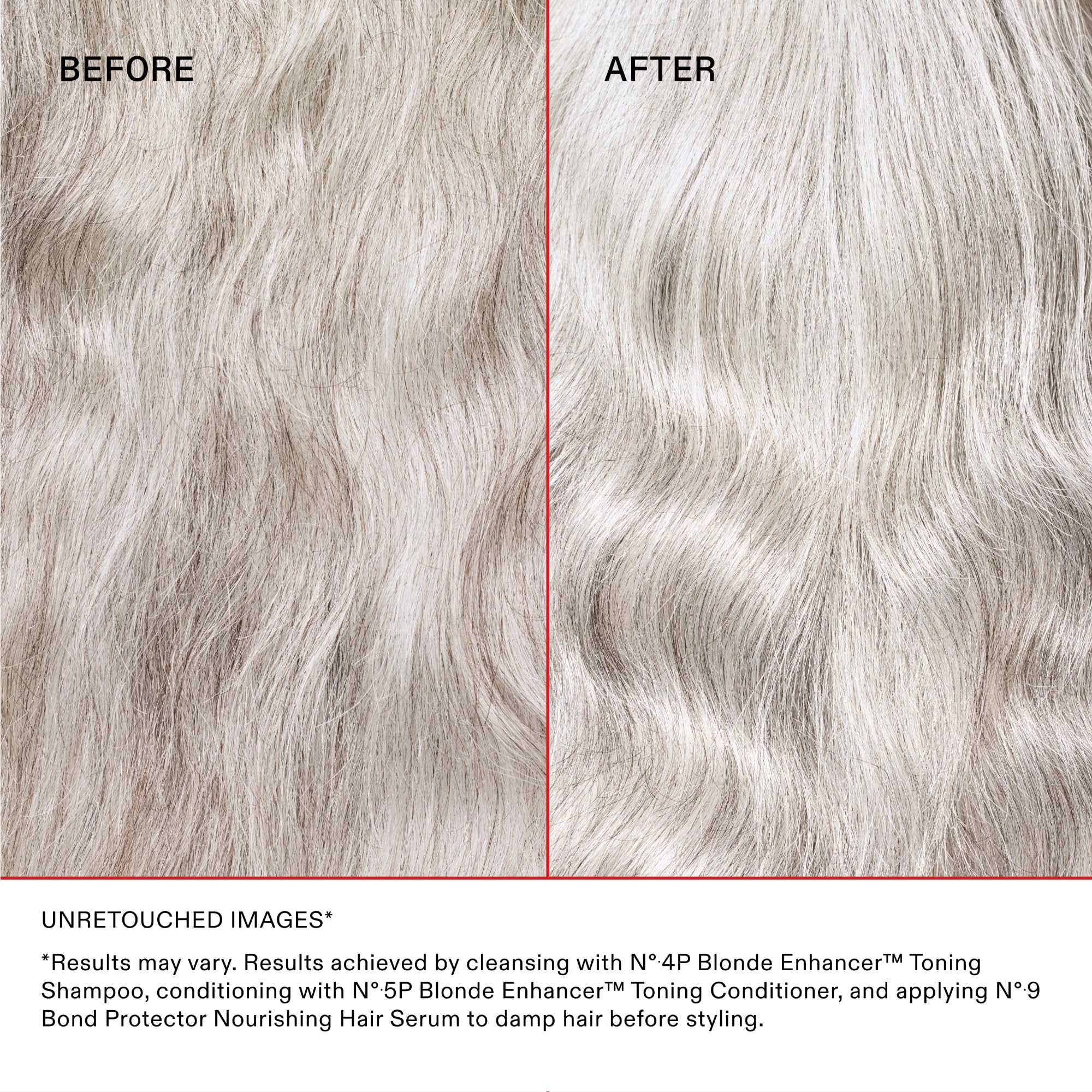 Olaplex N°5P purple conditioner on shelf evokes salon-like refreshment.
