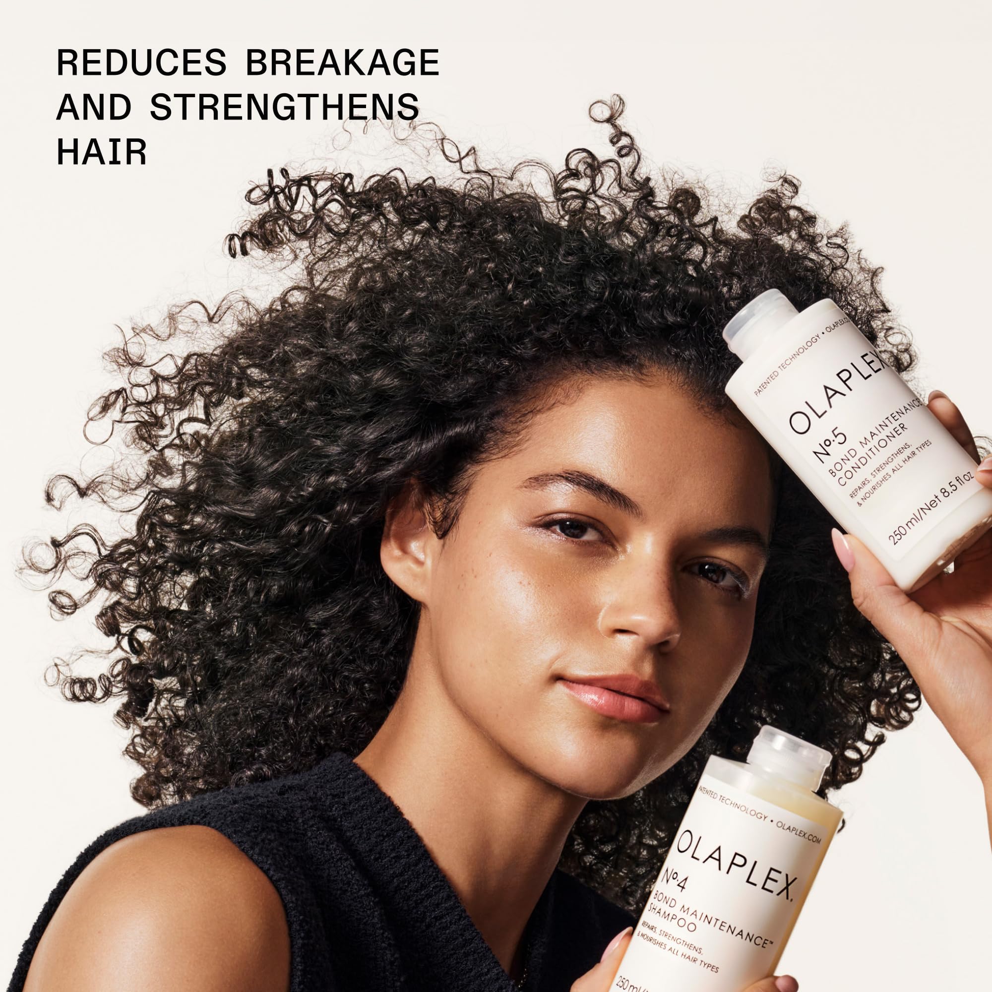 Hair texture improves with Olaplex No. 4 during daily washing.