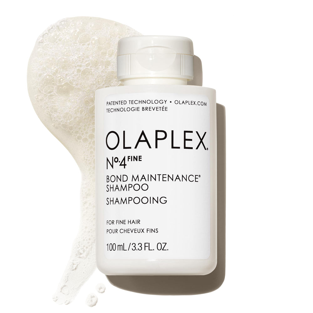 Olaplex No. 4 FINE bottle front view highlighting lightweight formula for fine hair