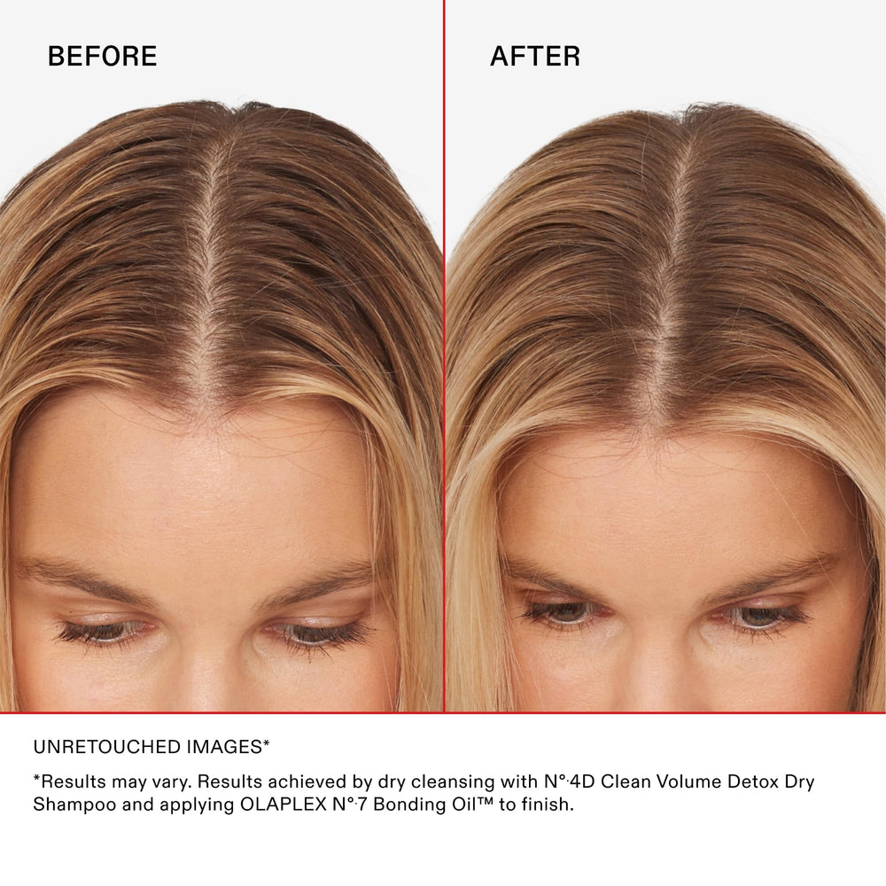 Olaplex No 4D no white residue study image illustrating a clean finish