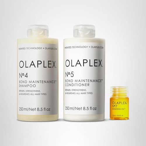 Olaplex No.7 bonding oil shine on hair with heat protection