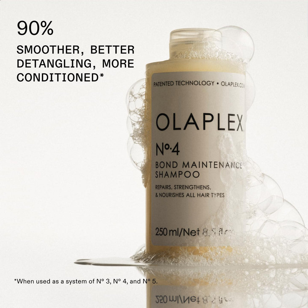 Olaplex wash and shine kit packaging shown for a cohesive routine