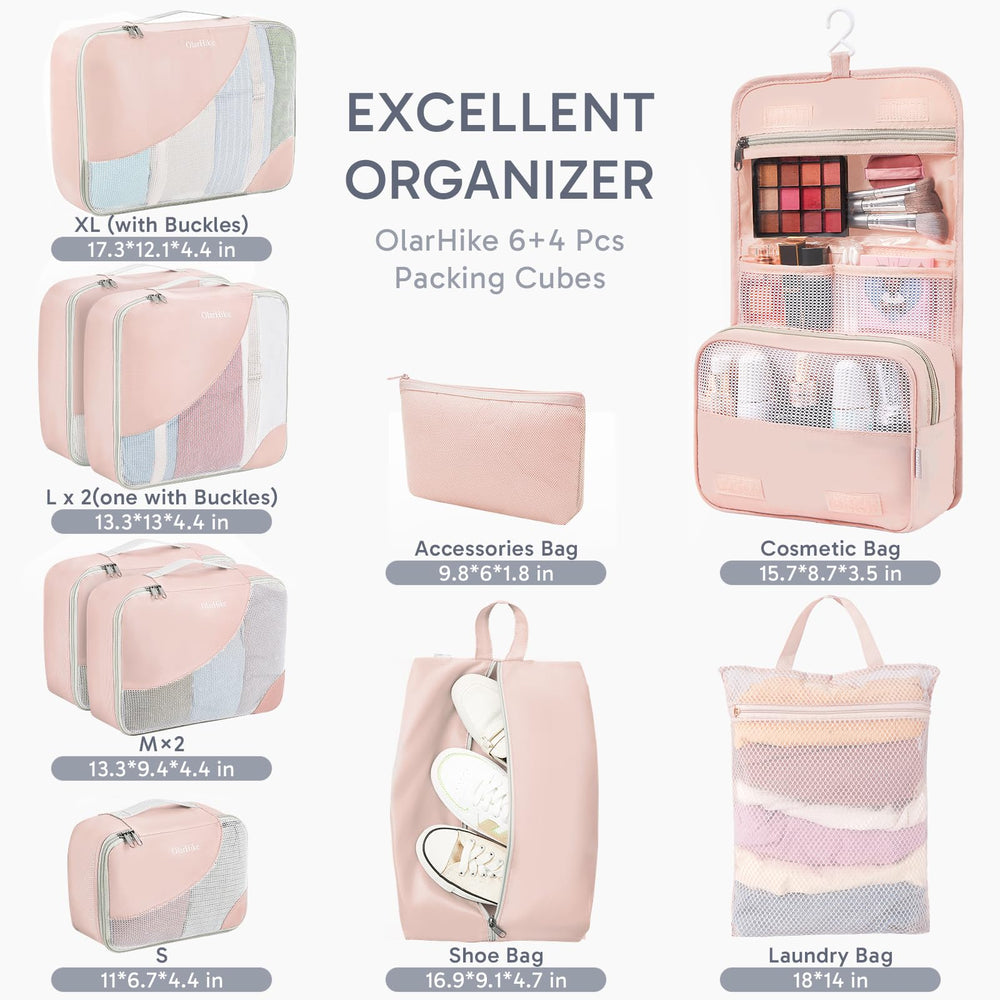 OlarHike toiletry bag keeps cosmetics upright and spills contained during travel.