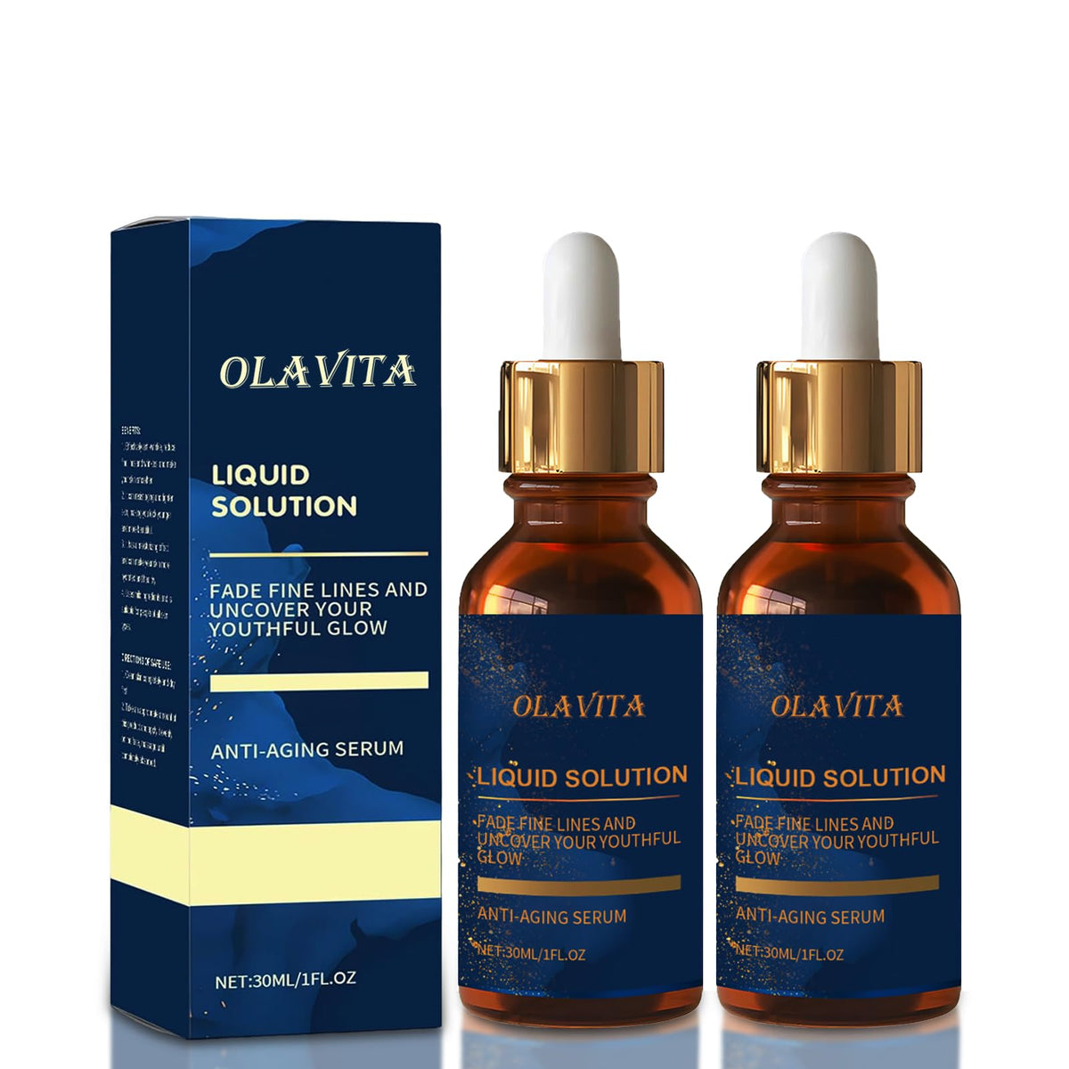 OLAVITA facial serum bottle pump enables easy, controlled daily application.