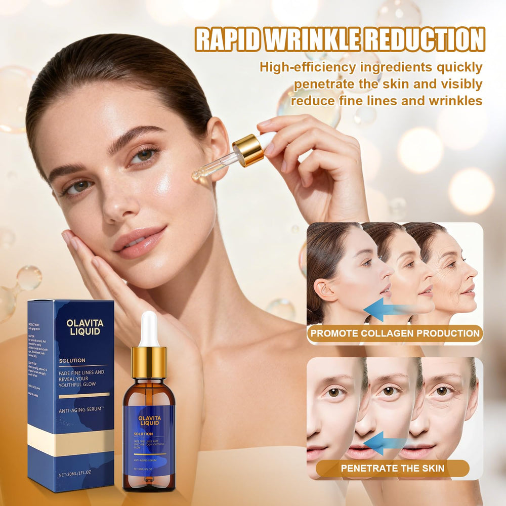 Olavita Liquid Serum being applied on the face for absorption