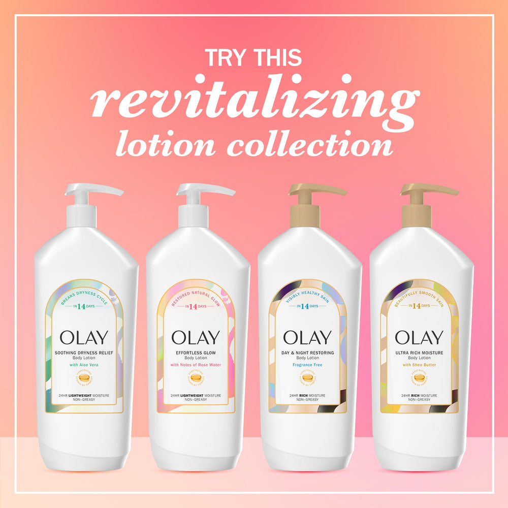 Olay Body Lotion absorbs instantly, leaving skin refreshed and smooth