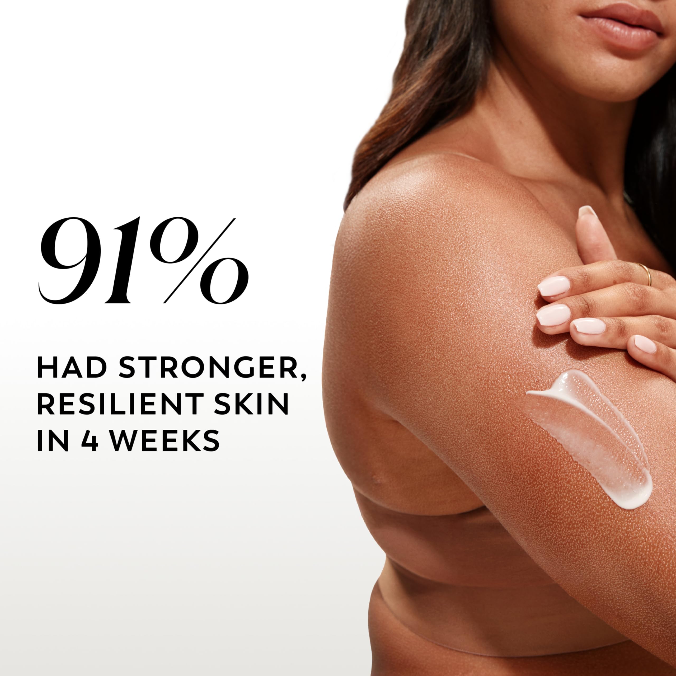 Olay Body Lotion application on arm demonstrates quick absorption.