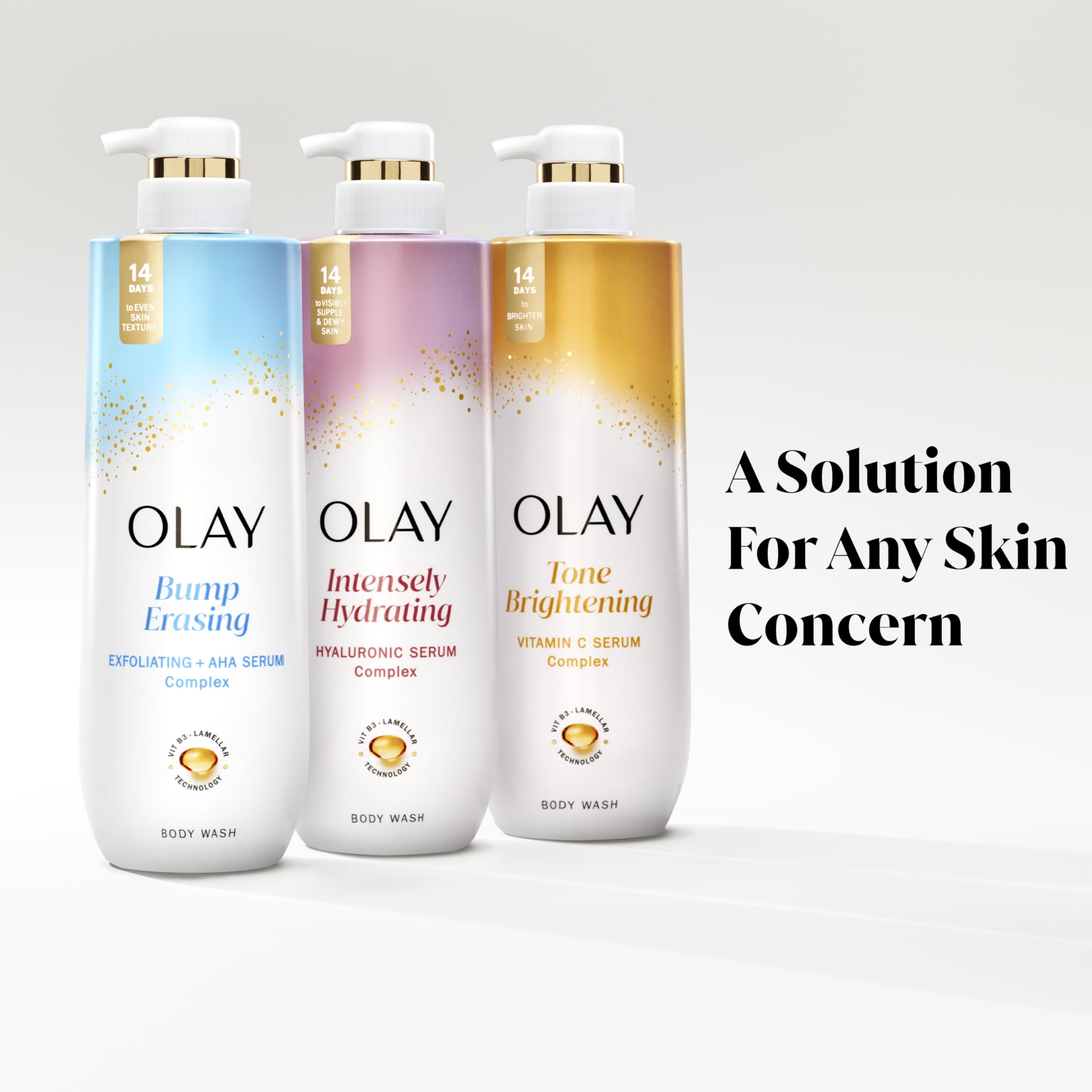 Olay Body Wash parabens-free and phthalates-free guarantee.