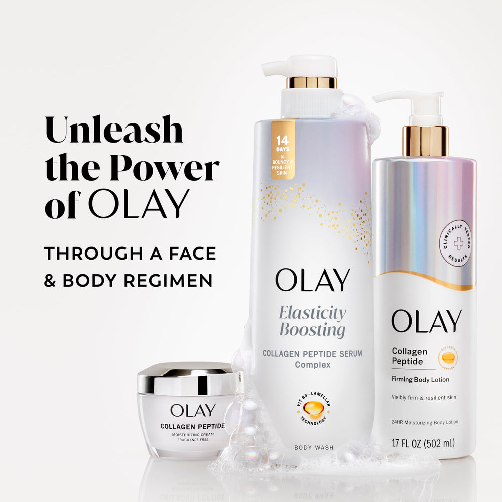Olay lameller-technology enhances collagen peptide delivery in shower