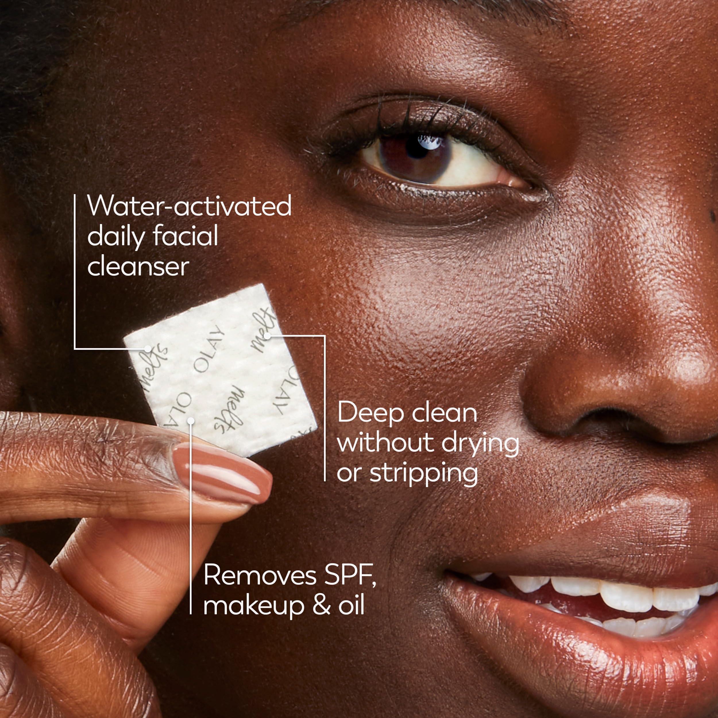 Olay Cleansing Melts features an eight-ingredient formula without sulfates or parabens