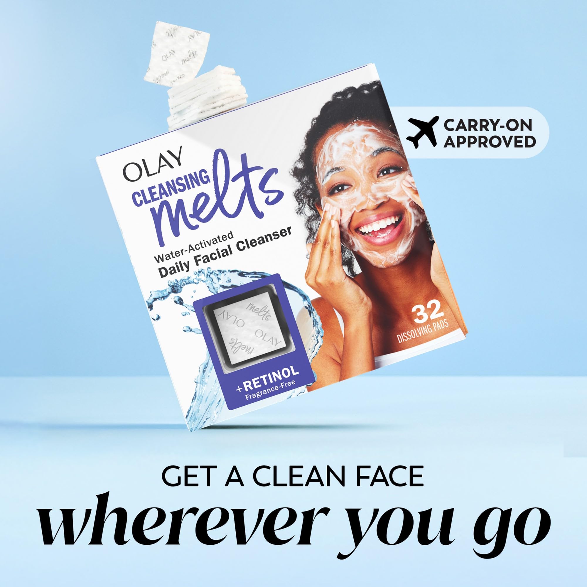 Olay Cleansing Melts soft mousse-like cleanse in use