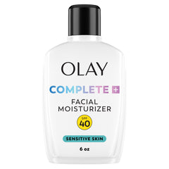 Olay Complete+ bottle with SPF 40 for daily sun protection and hydration.