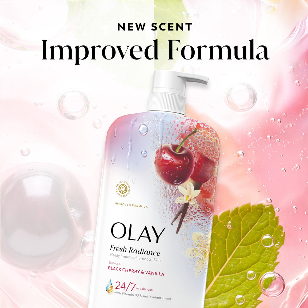 Olay Fresh Radiance under running water rinsing away impurities with a silky finish.