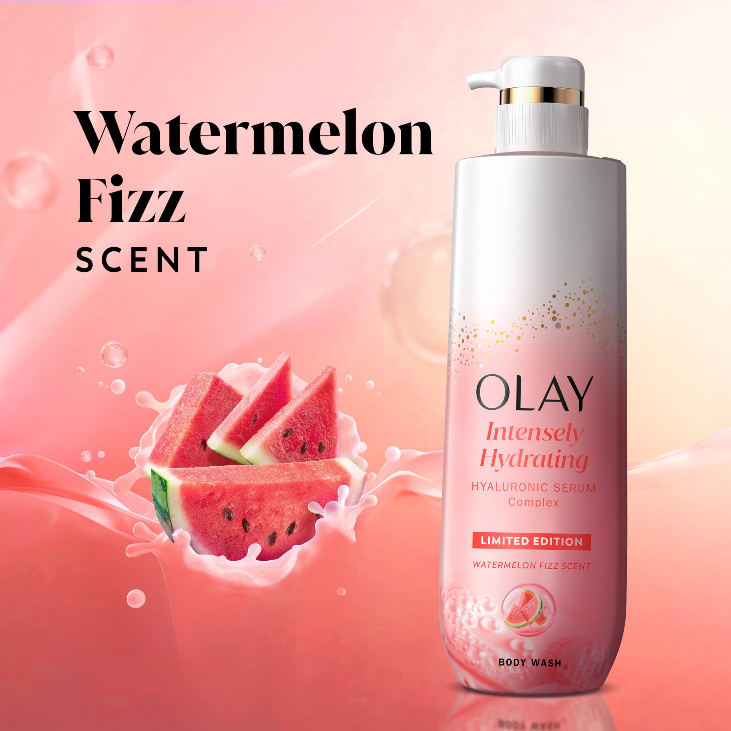Luscious foam lather from Olay intense hydration wash.