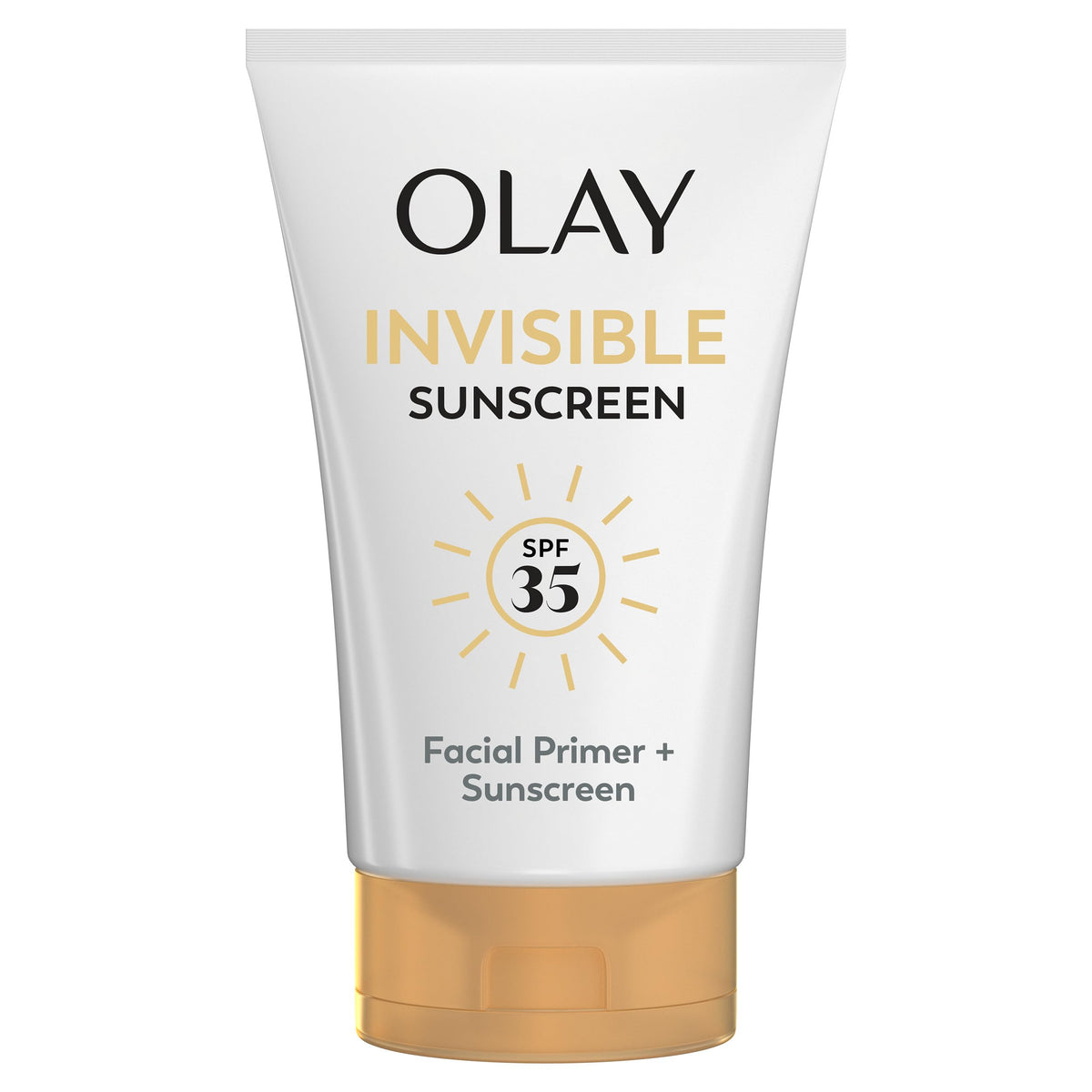 Olay Invisible Sunscreen SPF 35 bottle shown for daily protection and weightless wear
