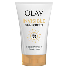 Olay Invisible Sunscreen SPF 35 bottle shown for daily protection and weightless wear