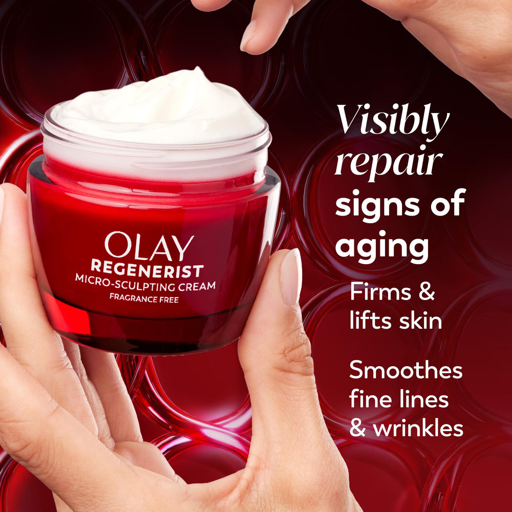 Olay Regenerist texture swirl on hand demonstrates luxurious, non-greasy finish
