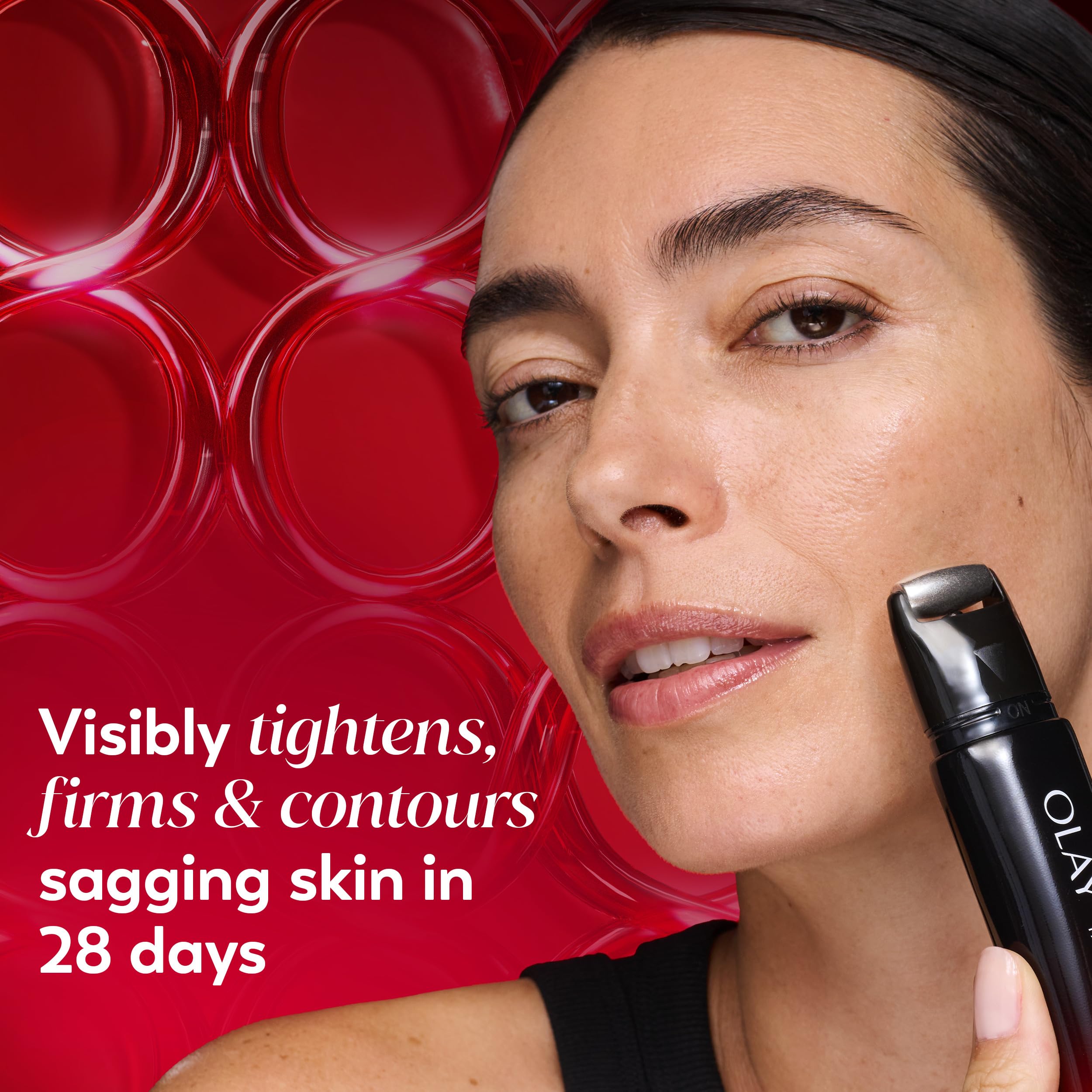Olay Regenerist Cream Treatment Roller in use during routine